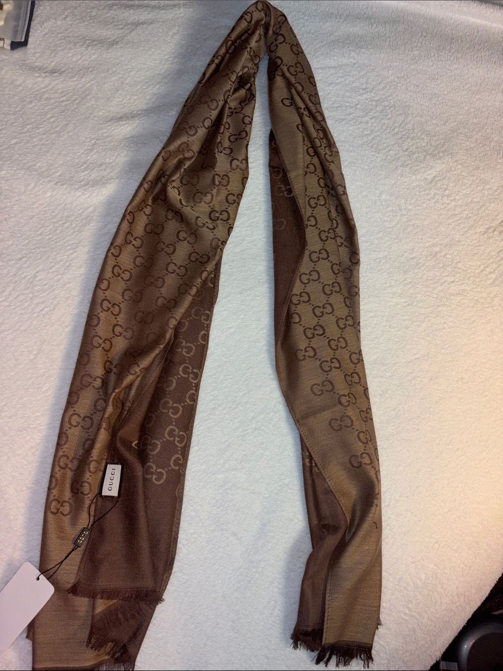 Brand New ! Long Scaf BrownTan GG Motif - Picture 2 of 4